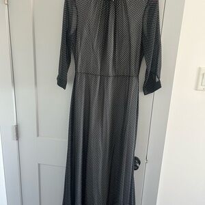 Elegant Black Polka Dot Dress